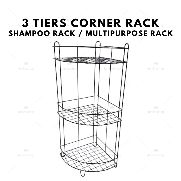 3 Tiers Corner Rack Multipurpose Rack Shampoo Rack Toilet Rack 3 Tiers ...