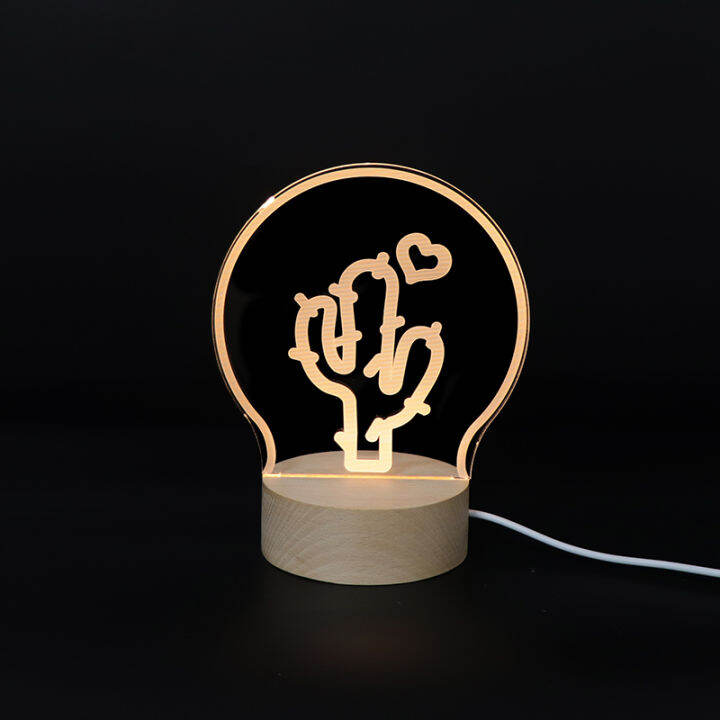 nordic-modern-style-cactus-design-lampe-de-wood-base-3d-night-light