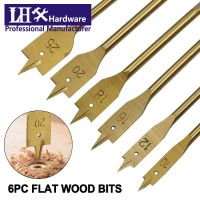 iho▼۩♗  6pcs/set Coated Wood Flat Set Woodworking Spade Bits foret bois woodworking tools for drill taladro YP24 H