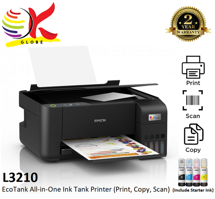 EPSON ECOTANK L3210 A4 ALL IN ONE REFILLABLE INK TANK PRINTER (PRINT