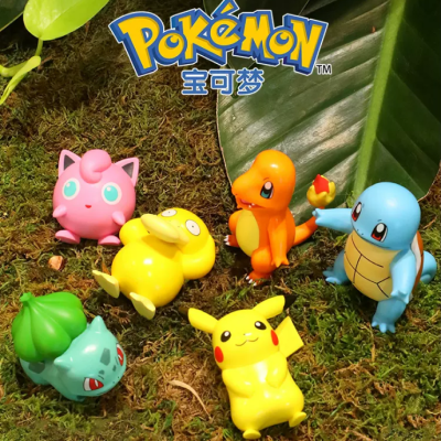 6ชิ้น/เซ็ต7Cm Pokemon ปิกาจูลิซาด้อน Psyduck Squirtle Jigglypuff Bulbasaur Bulbasaur Bulbasaur หุ่นโมเดลในอนิเมะ