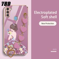 YBD เคสโทรศัพท์ลายรักสำหรับ Samsung Galaxy A11 M11 A10 M10 A02 A7 2018 A750 A01 M01 ลายช่อดอกไม้น่ารักเด็กผู้หญิงสุดหรูล่าสุดบูติกปลอกซิลิโคนนิ่ม