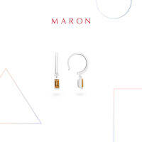 MARON✨ [ของแท้] ต่างหูเสริมดวง ต่างหูพลอยแท้ เงินแท้ แถมฟรี ผ้าเช็ดเครื่องประดับและกล่องใส่ มีใบรับประกัน พร้อมส่ง I My DAYS Dangle Earring with Citrine