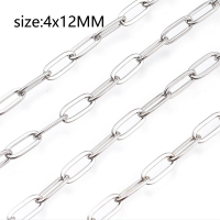 4MM width Stainless Steel Dainty Paperclip Link Chain for DIY jewelry making