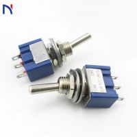 5PCS Miniature Toggle Switch Single Pole Double Throw SPDT (MTS102) ON-ON 120VAC 6A 1/4 Inch Mounting MTS-102 3 Positions