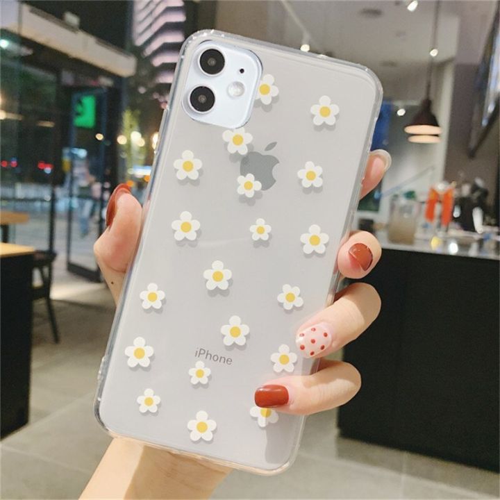 สินค้าใหม่ในสต็อก-moskado-การ์ตูนดอกไม้เดซี่กรณีโทรศัพท์สำหรับ-iphone-14-11-pro-max-12-13มินิ-xr-xs-max-7-8พลัสล้างกันกระแทก-soft-tpu-ปก