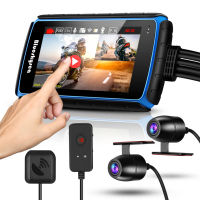 Blueskysea dv988 รถจักรยานยนต์Dash CAM 1080 จุด 30fpsเลนส์คู่มุมกว้าง 140 องศารถจักรยานยนต์บันทึกDVRกับ 4 IPSหน้าจอสัมผัสกันน้ำIP66 ห่วงบันทึกด้วยโหมดGPS