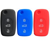 ✸☁ Silicone Key Cover Cap for Audi A4 B6 Tt B5 A6 C5 A3 A2 A1 Remote Control Key Case Flip Folding Remote Holder Car Accessories