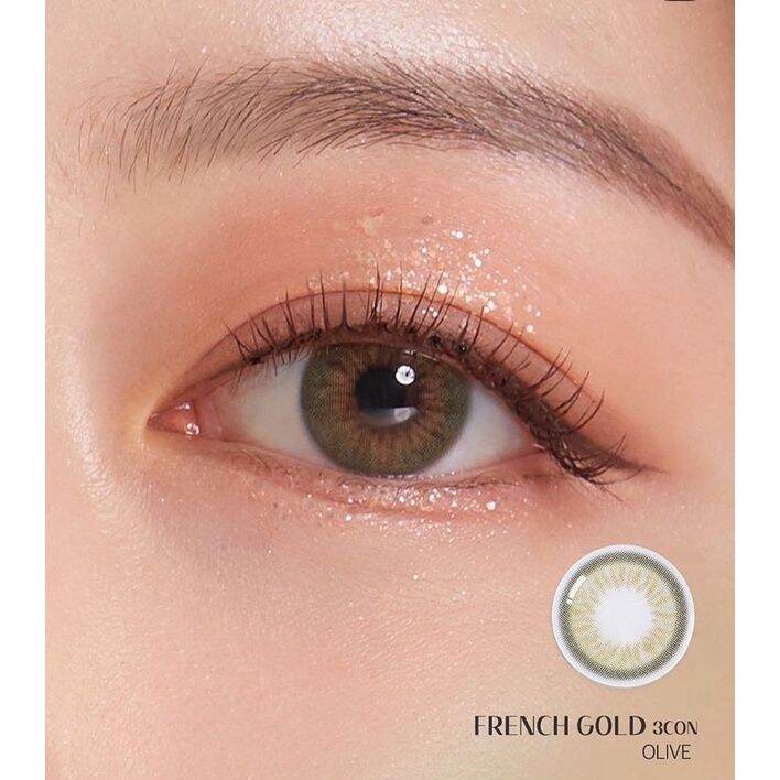 olens-french-gold-คอนแทคเลนส์เกาหลี-รายวัน-มีuv-cut-ช่วยป้องกันแสงแดด-1-day-สีolive