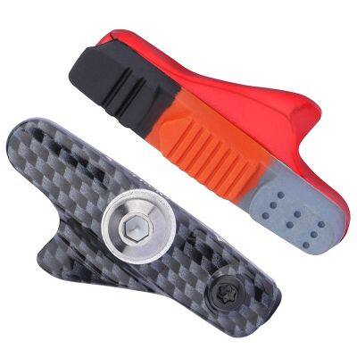 Road Bike Brake Pads V brake Pad With Mud Trough Silent Aluminum Alloy Rim C Brake Pads Rubber Sheet Bicycle Accessories