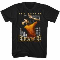 Mens Summer T-shirt Bruce Lee The Dragon Black T-Shirt Hip hop Cotton for Mens เสื้อยืดคอกลมแขนสั้นผ้าฝ้ายพิมพ์ลายทรงหลวมแฟชั่นสําหรับผู้ชาย