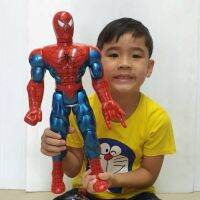 สไปเดอร์แมนกล้ามโต หุ่นของเล่นเด็ก สูง 41 cm มีไฟ ไม่มีเสียง Spider-Man โมเดลสไปเดอร์แมน หมุนแขน ขา คอ งอเข่าได้ จัดท่าได้