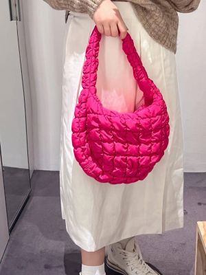 ♠♞ﺴ 2023 spring and summer new cos quilted cloud bag small size womens large capacity candy-colored one-shoulder armpit dumpling bag