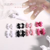 50pcs Japanese Anime Bowtie Nail Charm Designer Cartoon Girl Resin Heart Crystal Glitter Rhinestone 10x12mm Manicure Supply xYU1