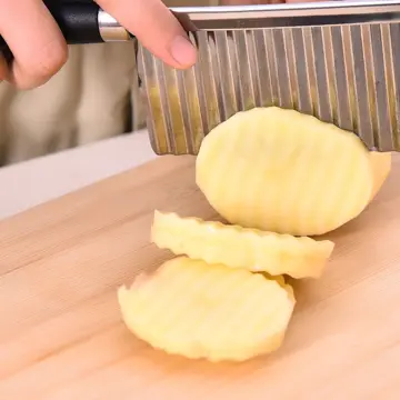 Stainless Steel Potato Chip Cutter Wave Knife Wavy Edge Slicer Blade  Corrugated Cutter Potato Wedge Cutter Wave Edge Fruit Slicer Kitchen Tool
