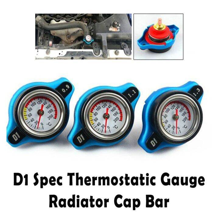 Thermostatic Gauge Radiator Cap Bar Small Head Blue Color D1 Spec