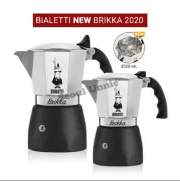 Bialetti - New Brikka, Moka Pot, the Only Stovetop Coffee Maker Capable of  Producing a Crema-Rich Espresso, 2 Cups (3.38 Oz), Aluminum and Black