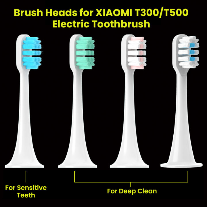 4ชิ้นเปลี่ยนหัวแปรงสำหรับ-xiaomi-mijia-t300t500t700โซนิคไฟฟ้าฟันขนนุ่มหมวกแพคเกจสูญญากาศหัวฉีด