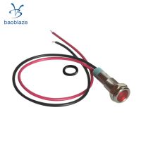 220V 6mm Signal Power Supply LED Metal Indicator Light Lamp With Wire Lead