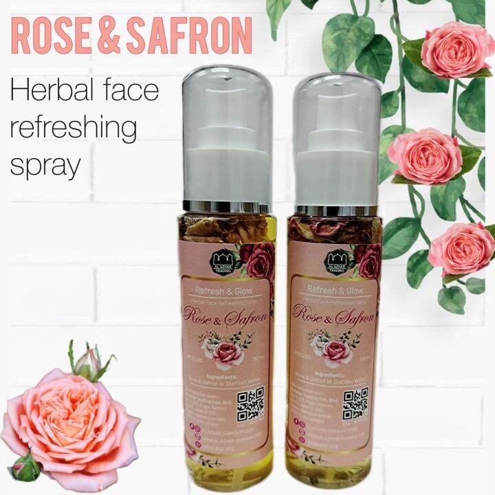 Rose Water + Saffron Herbal Face Refreshing Spray 110ml Lazada