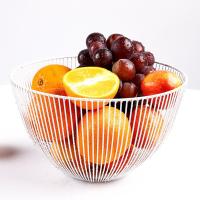 Nordic Style Metal Round Fruit Basket Bowl Straight Line Slash SL For Kitchen Dinning Table Food Snack Storage Decoration