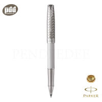 PARKER ปากกาป๊ากเกอร์ โรลเลอร์บอล ซอนเน็ต ขาวคลิปเงิน - PARKER Sonnet Rollerball Pen Metal &amp; Pearl Lacquer CT