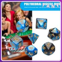 YANY 7Pcs ของใหม่ D6 D8 D10 D12 D20 สำหรับ D and D DND Polyhedral ลูกเต๋า อุปกรณ์เสริมเกมตาราง ชุดลูกเต๋า