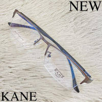 แว่นตา KANE  สำหรับตัดเลนส์ กรอบแว่นตา ชาย-หญิง Fashion รุ่น 5621 สีเทา กรอบเซราะ ทรงเหลี่ยม สวย ขาข้อต่อ Stainless Steel