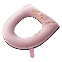 Universal Winter Warm Velvet Toilet Seat Cover with Zipper Flip Lid Handle Tab Letters Embroidery Washable Waterproof Pad 29EA