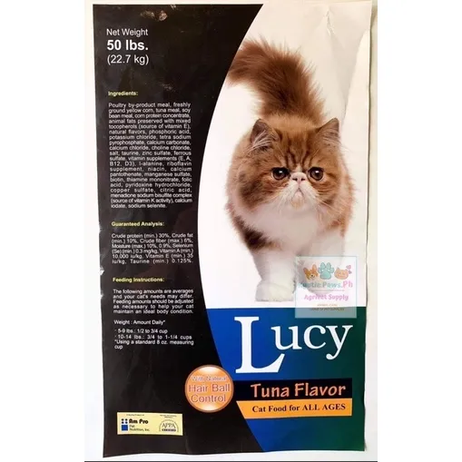 Lucy cat food tuna flavor all life ages (kitten&adult) hairball control