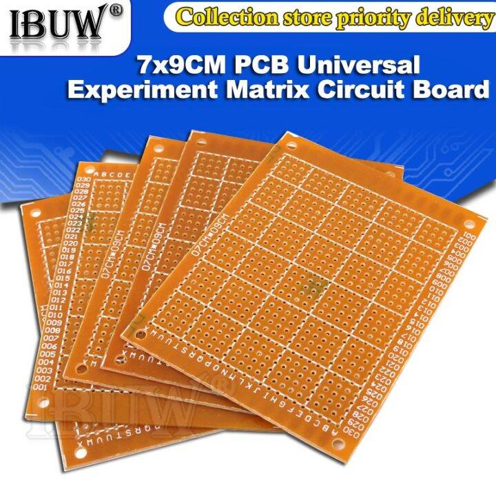 5 buah papan Universal PCB 7x9 Diy kertas prototipe cetak Panel papan