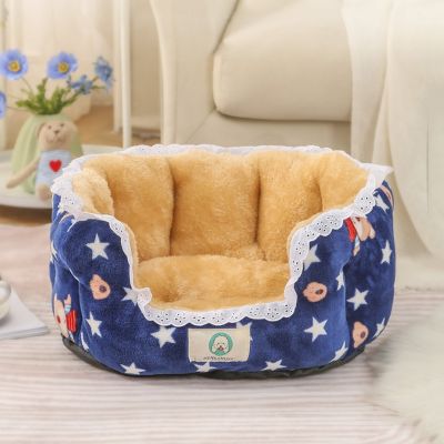 [pets baby] เตียงสำหรับสุนัขแมวสัตว์เลี้ยงรอบขนแกะสุนัขขนาดกลางสุนัขขนาดเล็กเตียงโซฟาเบาะสัตว์เลี้ยงสงบสุนัข BedPet อุปกรณ์อุปกรณ์