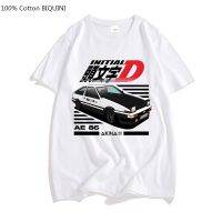 Initial D Tee-Shirt 100% Cotton T Shirt Street Racing น่ากลัวญี่ปุ่นมังงะแขนสั้น Streetwear พิมพ์ Tshirt Plus ขนาดผู้ชาย