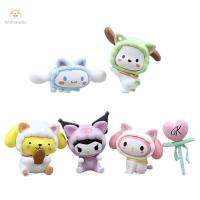 PETPARADIS 5pcs/set Cinnamoroll ฟิกเกอร์ Kuromi Melody Action FIGURE คุโรมิ เมโลดี้ ของเล่นหุ่นเมโลดี้ รุ่น Q เครื่องประดับโต๊ะโต๊ะ