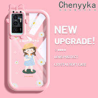 เคส Chenyyka สำหรับ VIVO V23E 4G V23E 5G เคส Y75การ์ตูนเด็กผู้หญิงในฤดูร้อนที่น่ารักกันกระแทกหลากสีเคสโทรศัพท์โปร่งใสสร้างสรรค์เลนส์กล้องถ่ายรูปมอนสเตอร์น้อยเคสซิลิโคนนิ่มน่ารัก