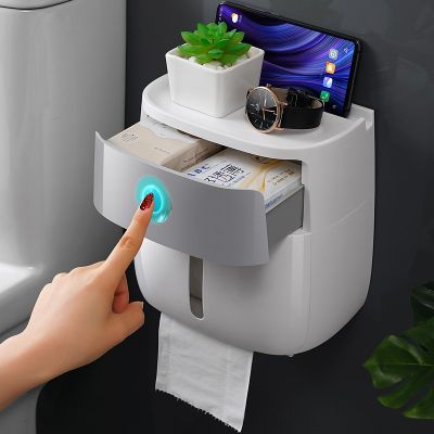 ECOCO ที่จ่ายกระดาษพลาสติกกันน้ำที่ยึดกระดาษ Tisu Toilet แบบพกพาสำหรับห้องน้ำกล่องเก็บของบ้านอุปกรณ์ในห้องน้ำ