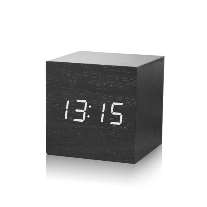 worth-buy-นาฬิกาไม้-led-โต๊ะหัวเตียงควบคุมจอแสดงนาฬิกาอุณหภูมิจับเวลาในบ้านนาฬิกา-led-นาฬิกาปลุกข้อมูลเวลา