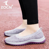 รองเท้าผ้าใบ ZOCN สำหรับรองเท้าผ้าใบสุภาพสตรีรองเท้าเพื่อสุขภาพรองเท้ามีน้ำหนักเบาและระบายอากาศได้ป้องกันรองเท้าคุณแม่รองเท้าผู้ชายเก่า