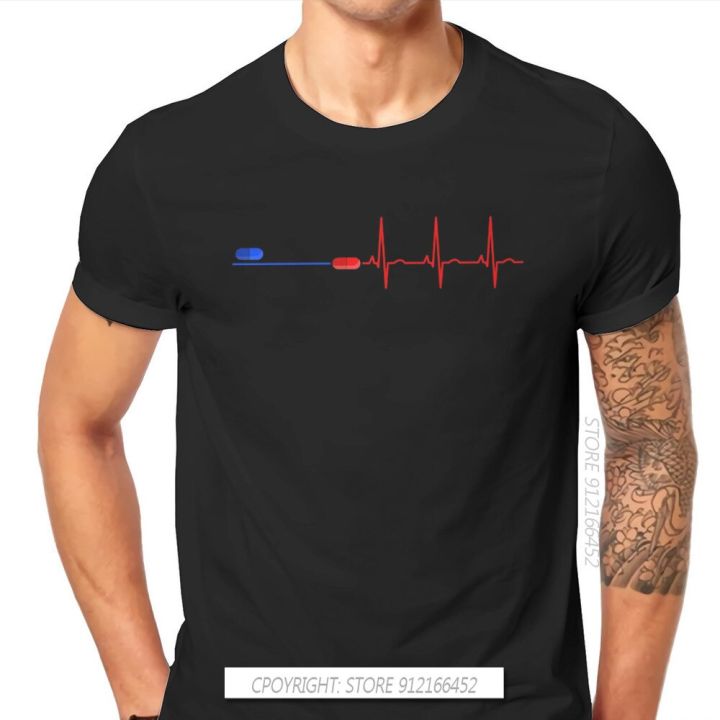 neo-science-fiction-film-blue-red-heartbeat-line-tshirt-graphic-mens-tshirts-tops-big-size-pure-cotton-t-shirt-black