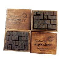 28 Pcs/set Kawaii Multi Purpose Handwriting Lowercase Uppercase Alphabet Letter Wooden Rubber Stamp Set Craft