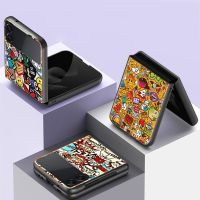 【เพนกาช็อป】เคสโทรศัพท์สุดเท่ห์สติ๊กเกอร์กราฟิตี้อนิเมะสำหรับ Samsung Galaxy Z Flip 3 4 Z Flip 5G ฝาแข็งกันกระแทก Z Flip 3 5G Z Flip 4 5G TPU