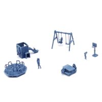 Outland Models Railroad Scenery Structure Children Playground Set with People 1:87 HO Scale