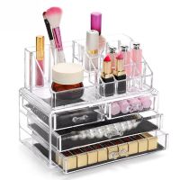 （QIQI tool） อะคริลิคใสออแกไนเซอร์สำหรับ CosmeticBox เครื่องประดับ DesktopDrawer คอนเทนเนอร์