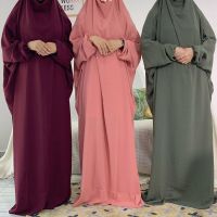 Eid Muslim Prayer Clothes Womens Hooded Hijabs Mahi Dress Jilbab Islamic Abayas Arab Full Cover Loose Robe Khimar Niqab Gowns