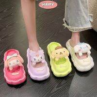 ☑☌ HAPY ใหม่สไตล์หวานตัดหัวรองเท้าแตะผู้หญิงนอกสวมใส่ใหม่ฤดูร้อนน่ารักทิวลิปชายหาดรองเท้าแตะในแฟชั่นแมรี่เจน