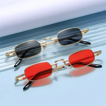 Irregular Small Rectangle Sunglasses Women Vintage Punk Sun Glasses UV  Protection