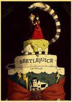 สไตล์วินเทจหนังตลก Beetlejuice อเมริกัน Hiasan Dinding Rumah ภาพวาดของตกแต่งคาเฟ่โปสเตอร์ O234 69F 0706