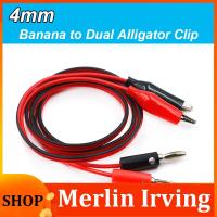 Merlin Irving Shop 1meter Alligator Testing Cord Lead Clip to 4mm Banana Plug Probe Cable for Multimeter Test Electrical Clamp