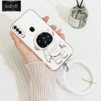 AnDyH 2022เคสโทรศัพท์มือถือที่ออกแบบใหม่เหมาะสำหรับ OPPO A31 2020 A8เคสโทรศัพท์มือถือชุบโลหะด้วยไฟฟ้า3D นักบินอวกาศที่หรูหราทันสมัยและสะดวกสบายพร้อมด้วยสร้อยข้อมือฟรี