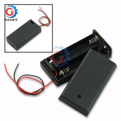 2 * AA Battery Holder Storage Case Box With Switch&amp;Cover for AA Batteries Standard Container